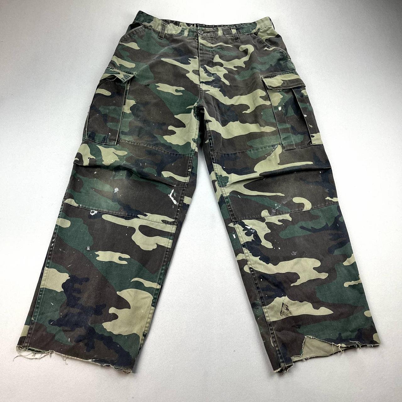 Camo Cargo Pants Mens 3XL 38 Green Brown Straight... - Depop