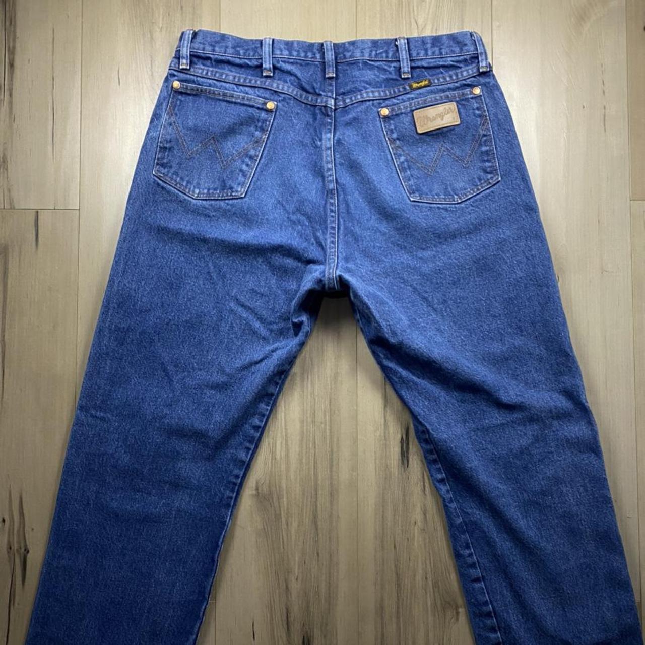 Wrangler Men's Navy and Blue Jeans | Depop