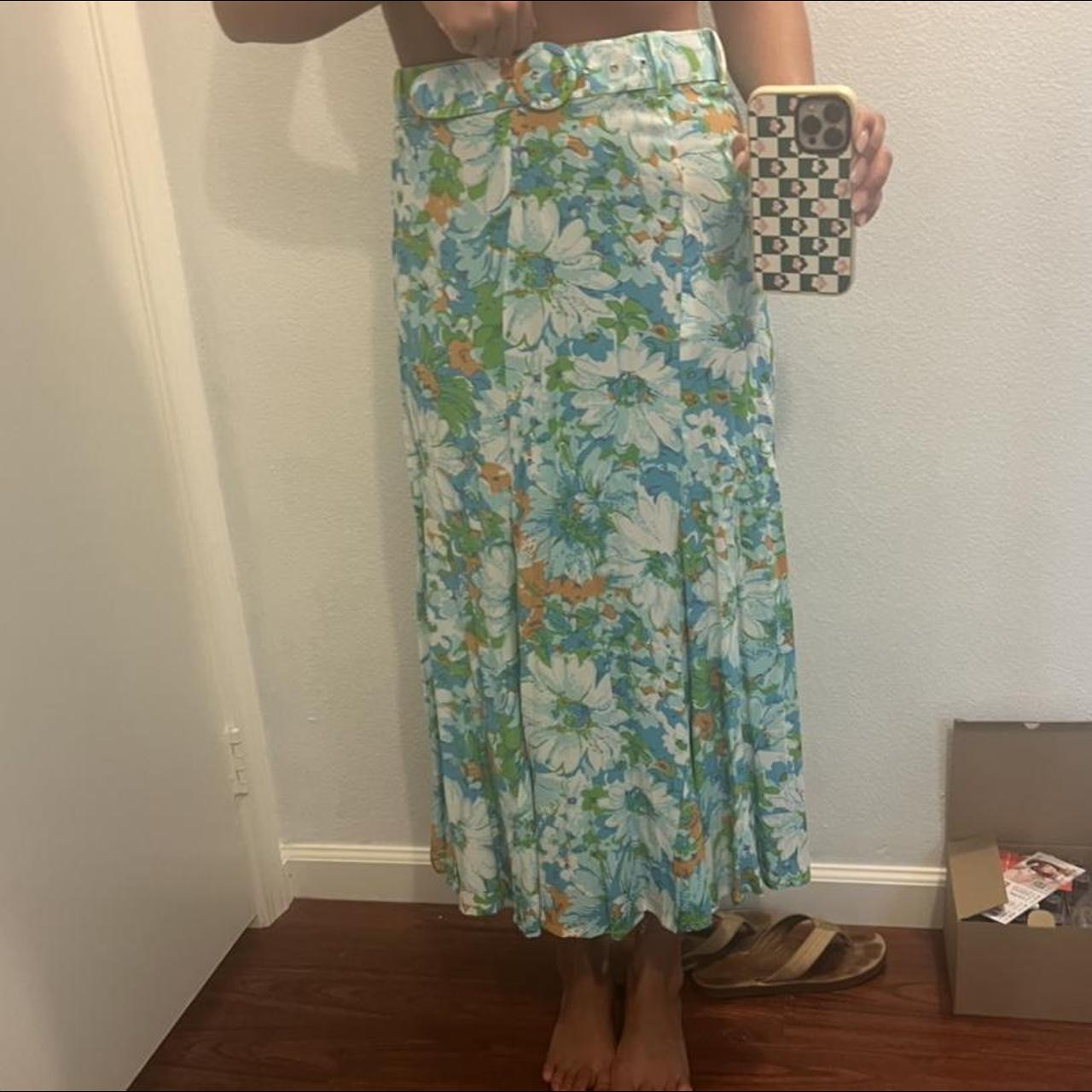 Faithfull the brand floral skirt with belt! Tag... - Depop