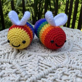 Crochet Rainbow Bee Pattern Crochet Pride Bee Pattern 