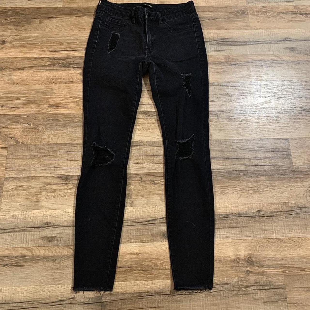 black ripped jeans size 00