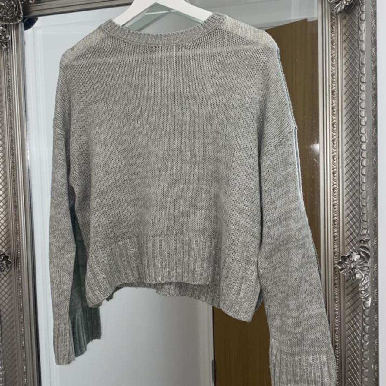 New look grey knitted long sleeved jumper never worn... - Depop