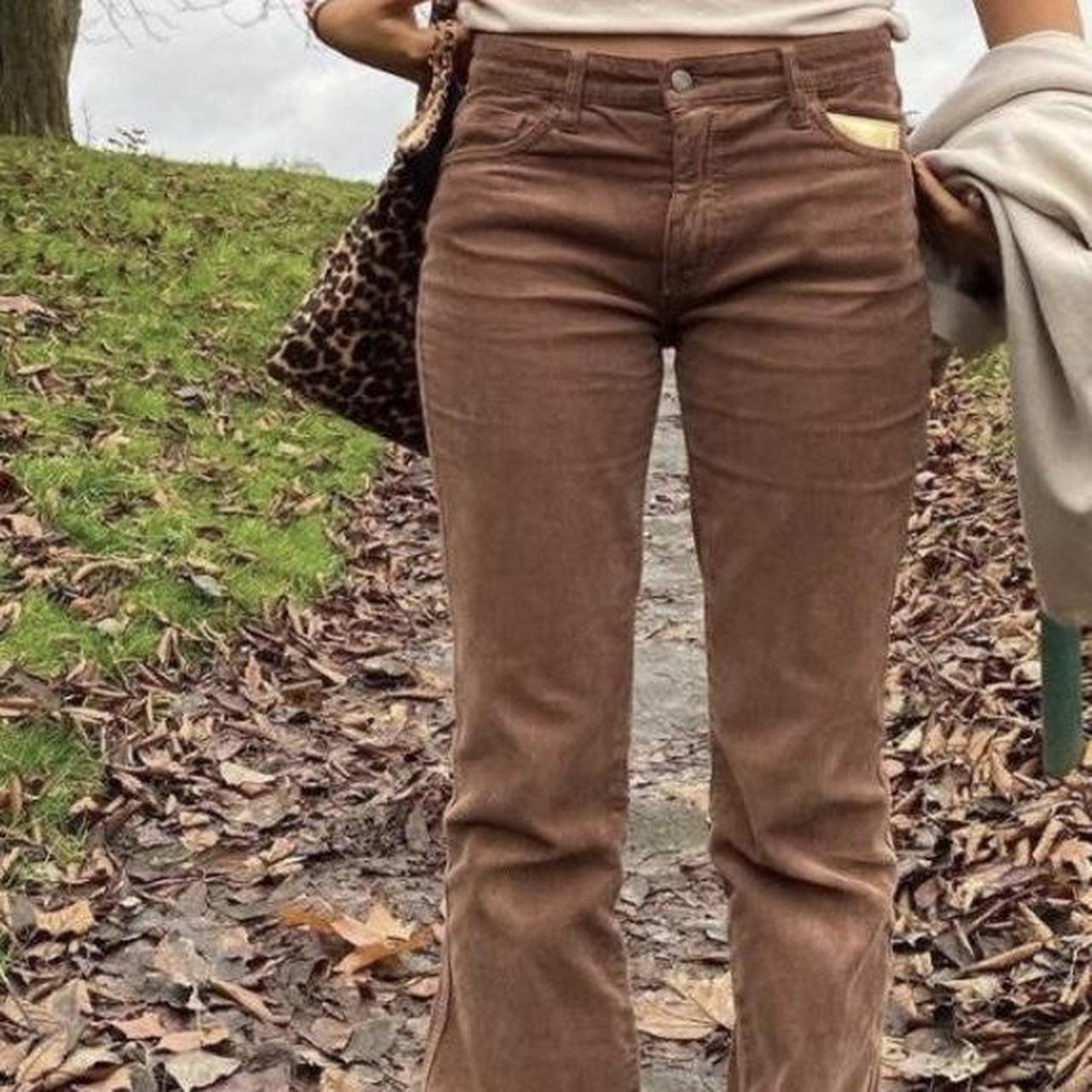 Brandy Melville Brown Corduroy Flare Pants Size 24 - $22 - From J