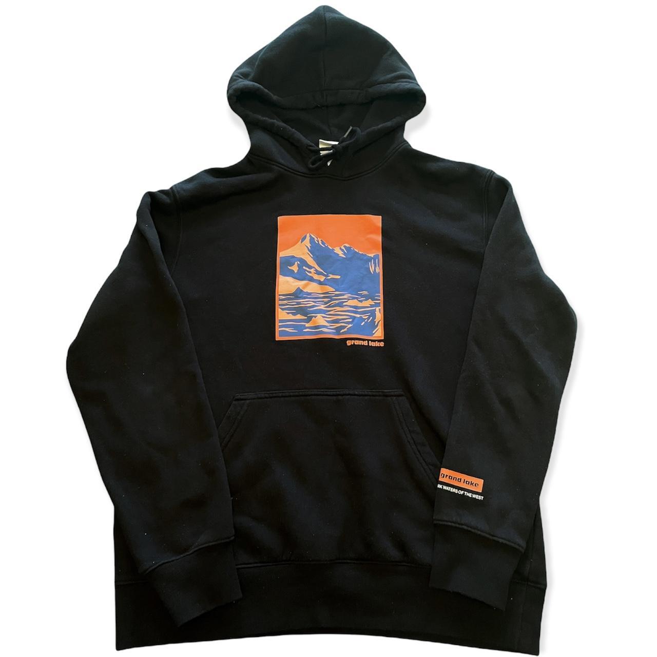 H&M Men's Black and Orange Hoodie Depop