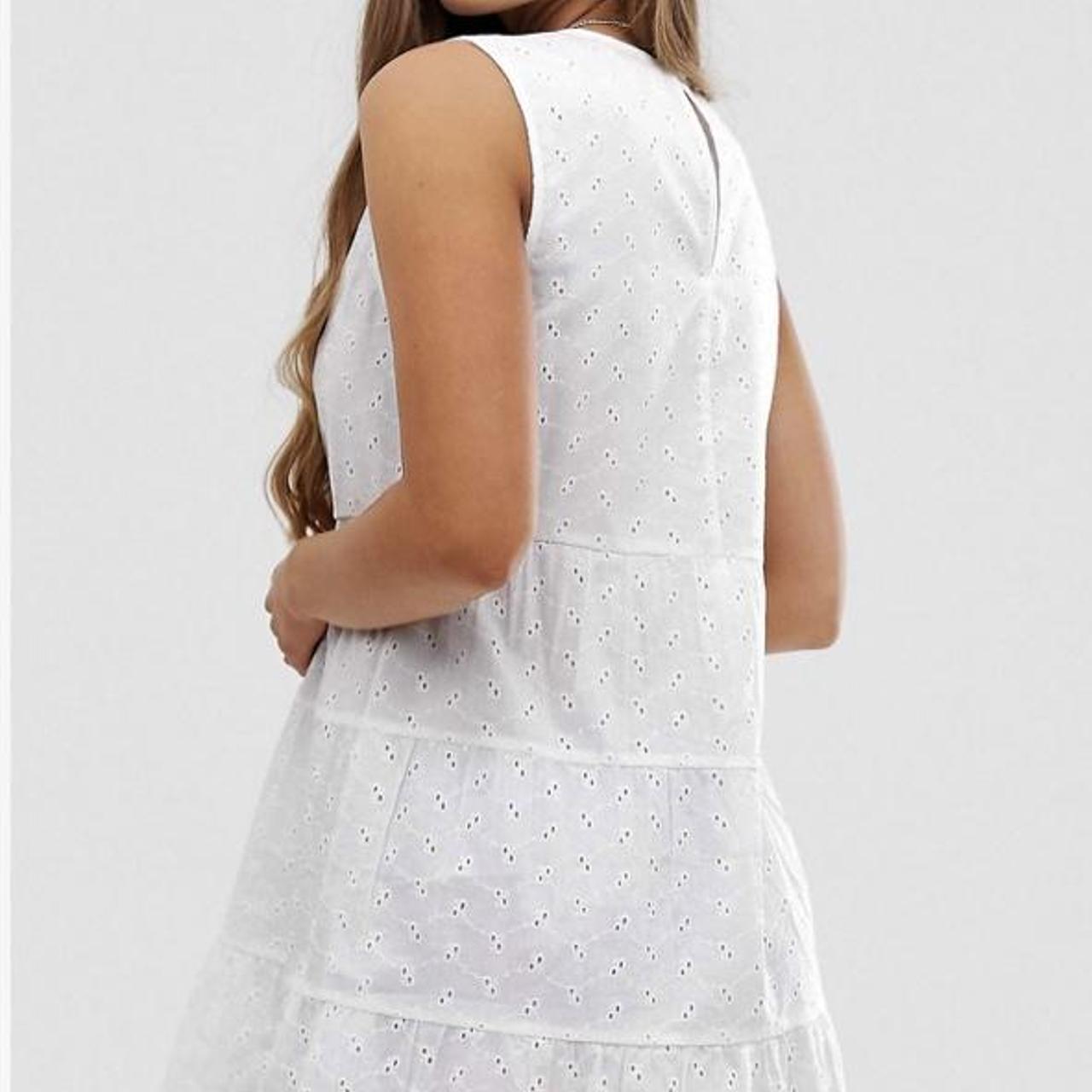 White ASOS summer dress, size womens 8. Worn once,... Depop