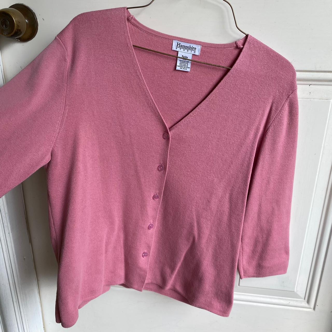 American Vintage Women's Pink Cardigan Depop