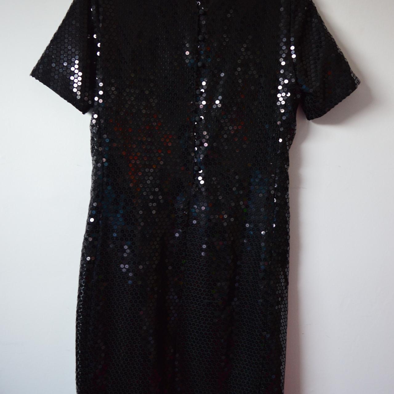 Vintage, Retro, Original Jaeger Black Sequin Dress.  - Depop