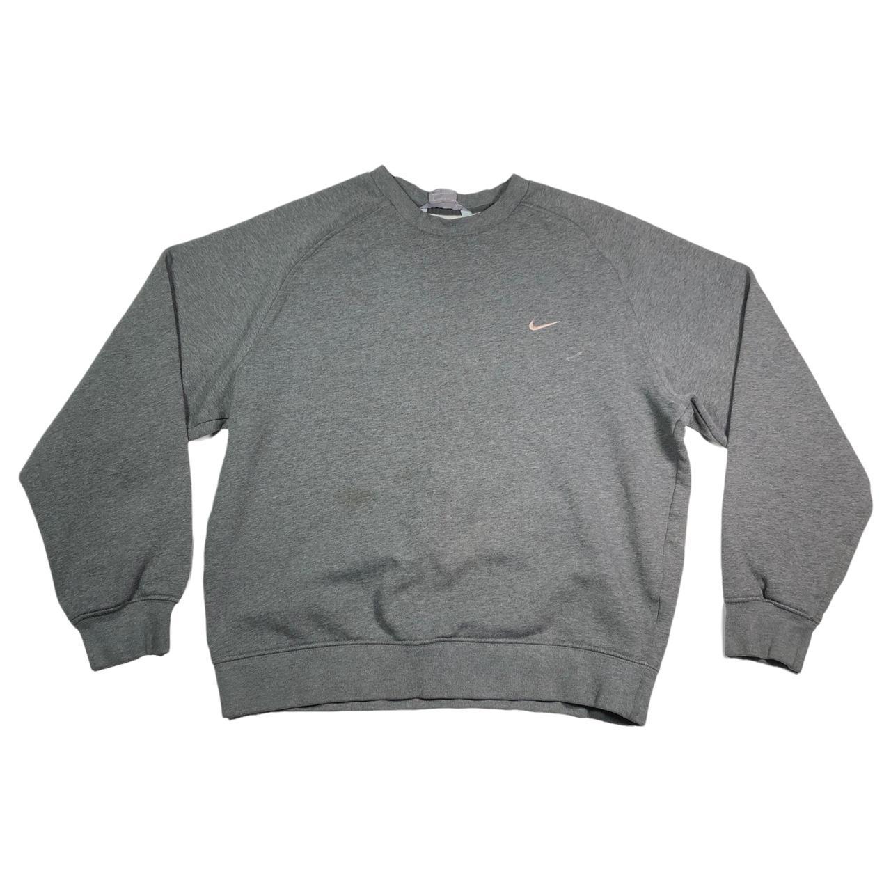 Vintage 2000s y2k silver tag Nike gray sweatshirt... - Depop