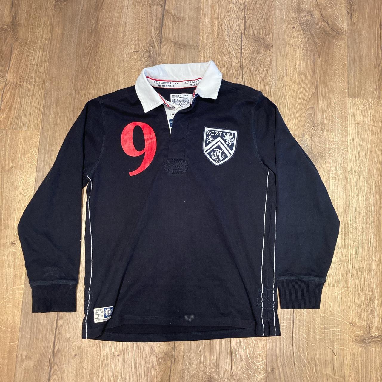 Next Men's Navy and White Poloshirts Depop