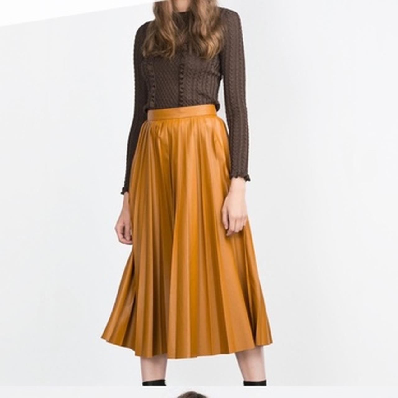 #Zara #faux #leather midi #skirt. Good condition,... - Depop