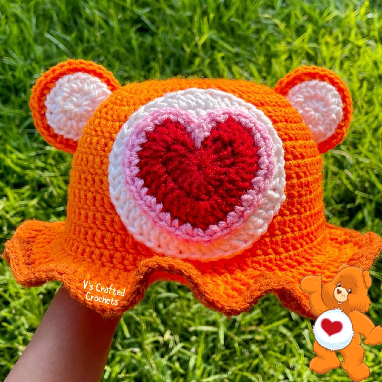 care bear crochet hat