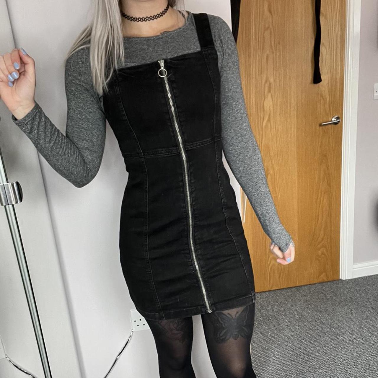 Denim Black Cord Pinafore DTT Plus Lucine Cord Pinafore Dress With