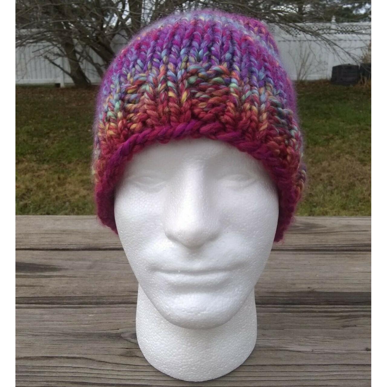 Women's Beanie Hat Cap Hand Knit Slouch Midnight... Depop