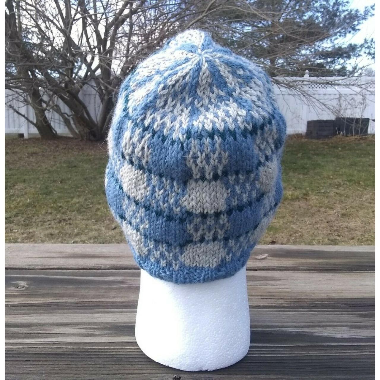 Mens Checkers Fair Isle Beanie Hat Viking Hand Knit... - Depop