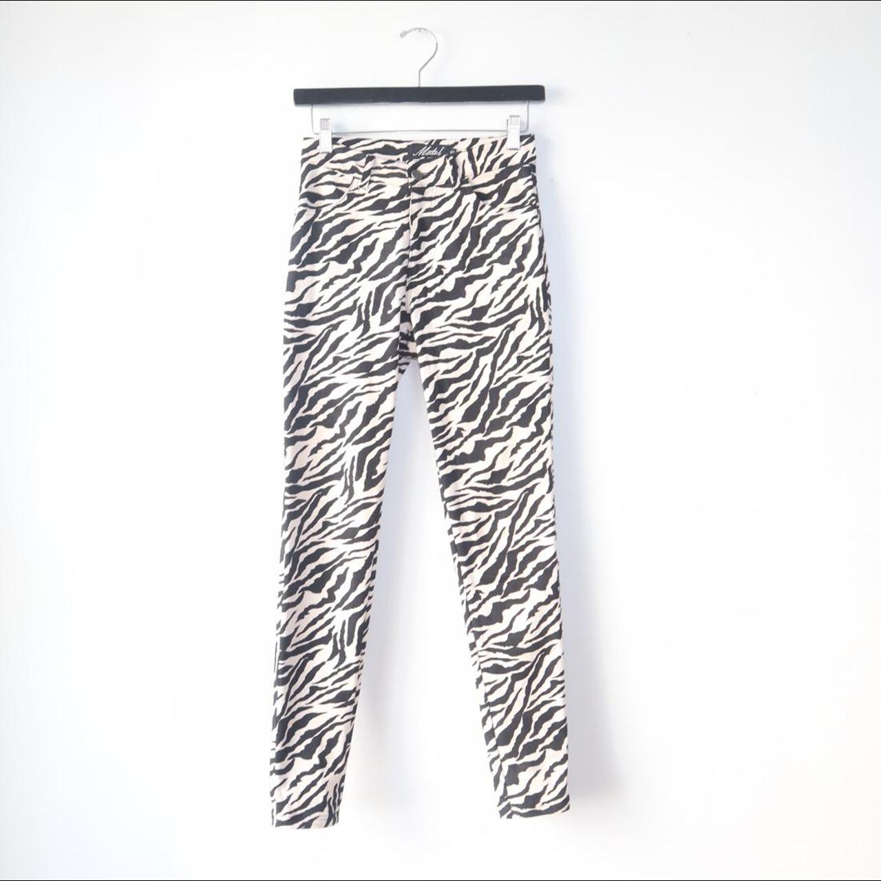 Motel Women's White and Black Jeans Depop