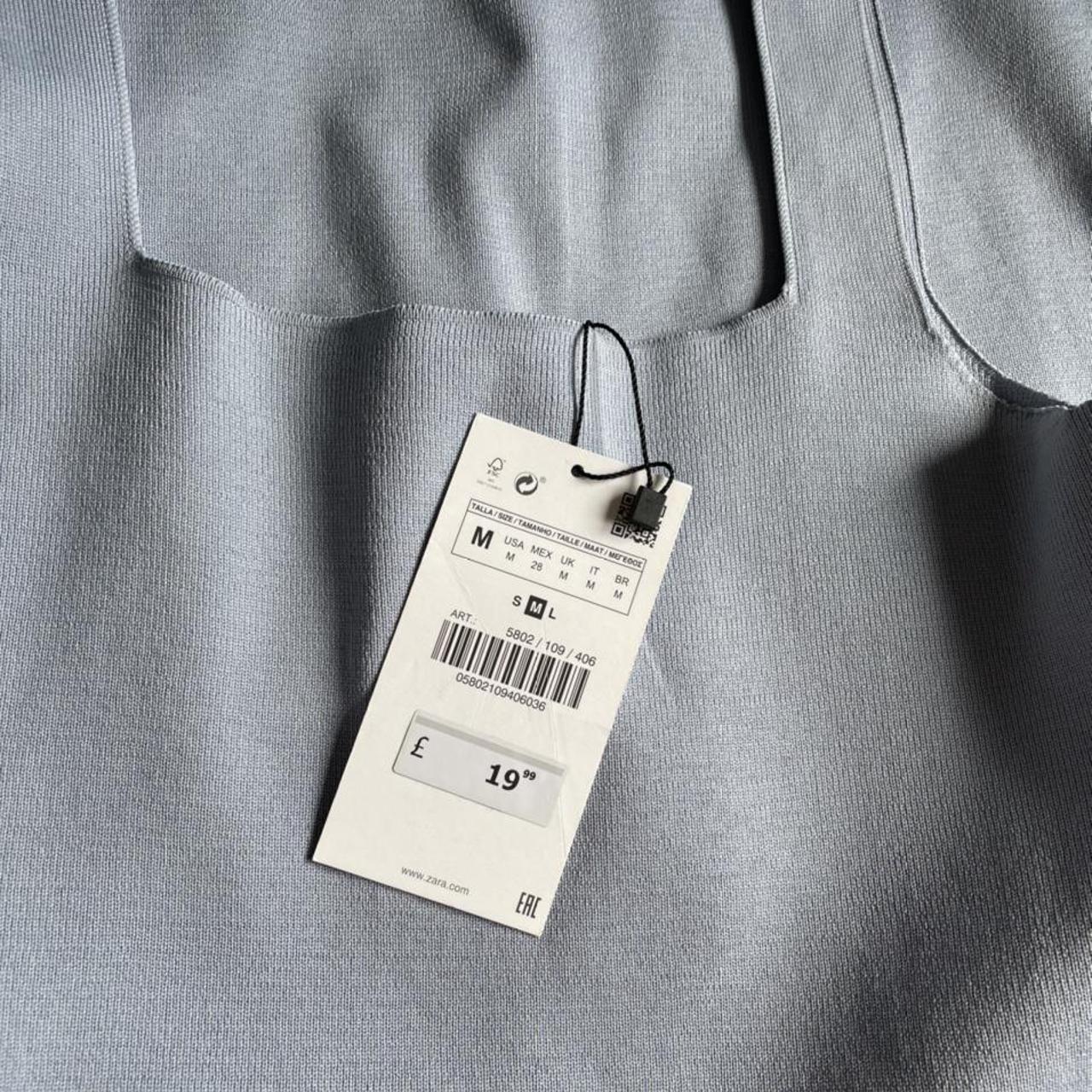 Baby blue Zara cable knit mini dress Brand new With... Depop