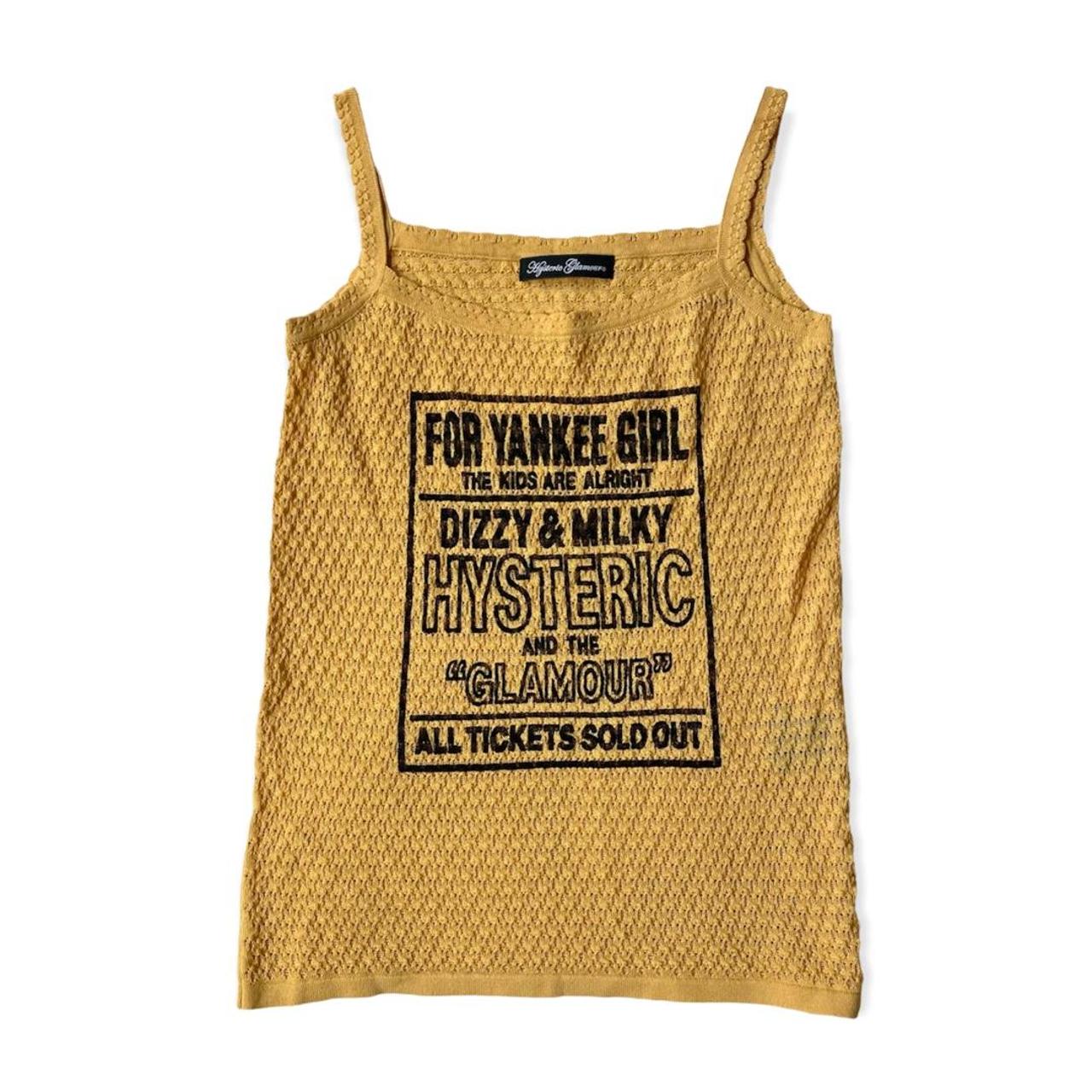 hysteric glamour y2k style openwork yellow cami top...