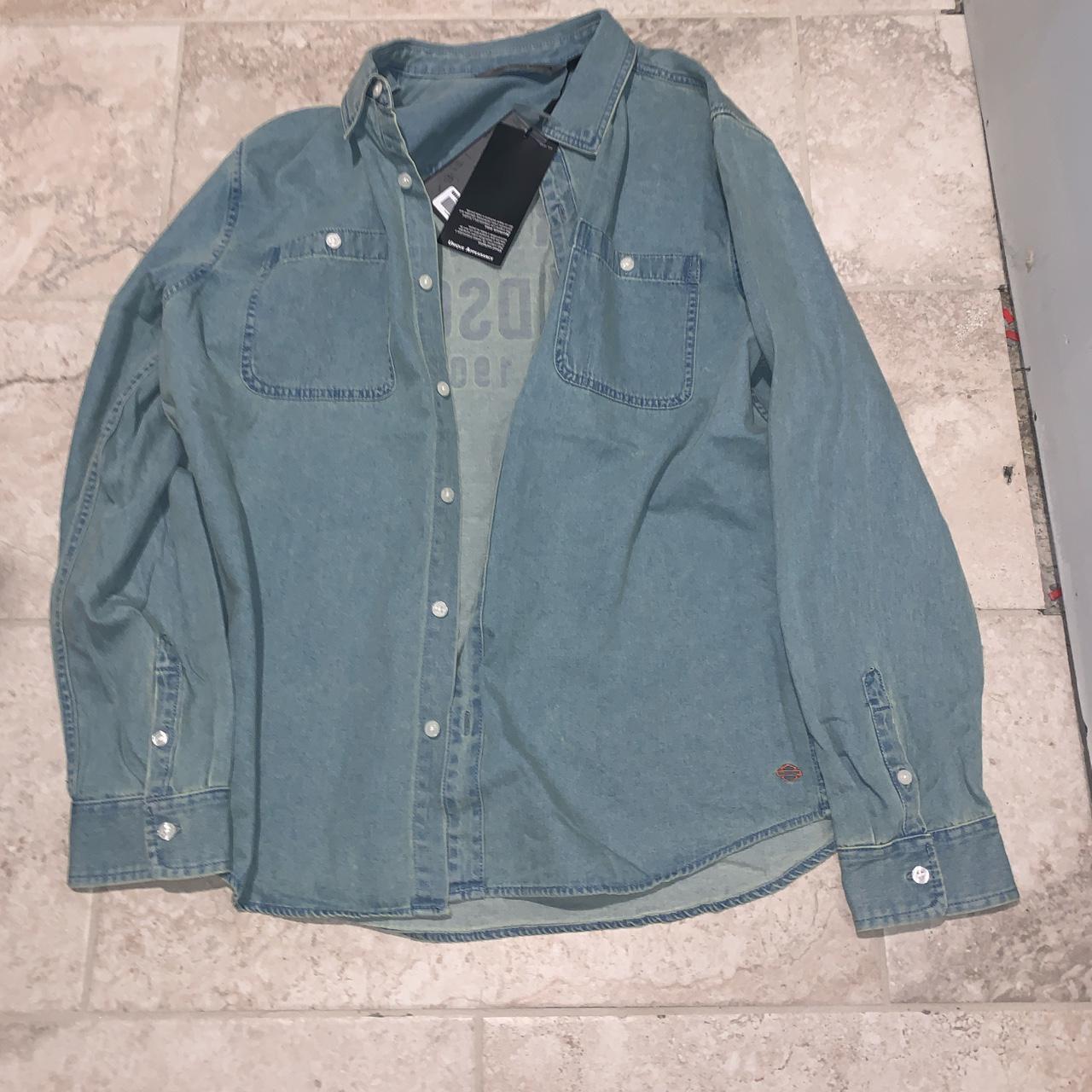 HARLEY DAVIDSON JEAN BUTTON UP WITH TAGS XL #harley... - Depop