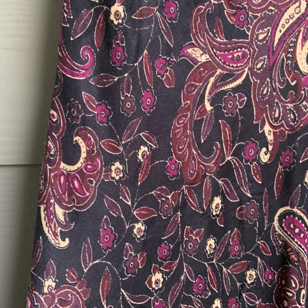 Flowy Paisley Satin Midi Skirt designed at the Paris... - Depop