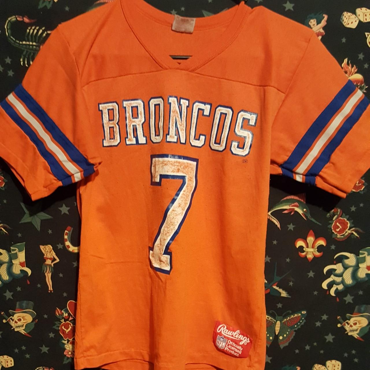 Vintage Denver Broncos Jersey Rare Rawlings NFL #80 Jersey Mens M Orange