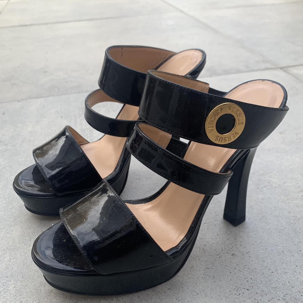 So iconic! 90s Versace Versus heels. In amazing... - Depop