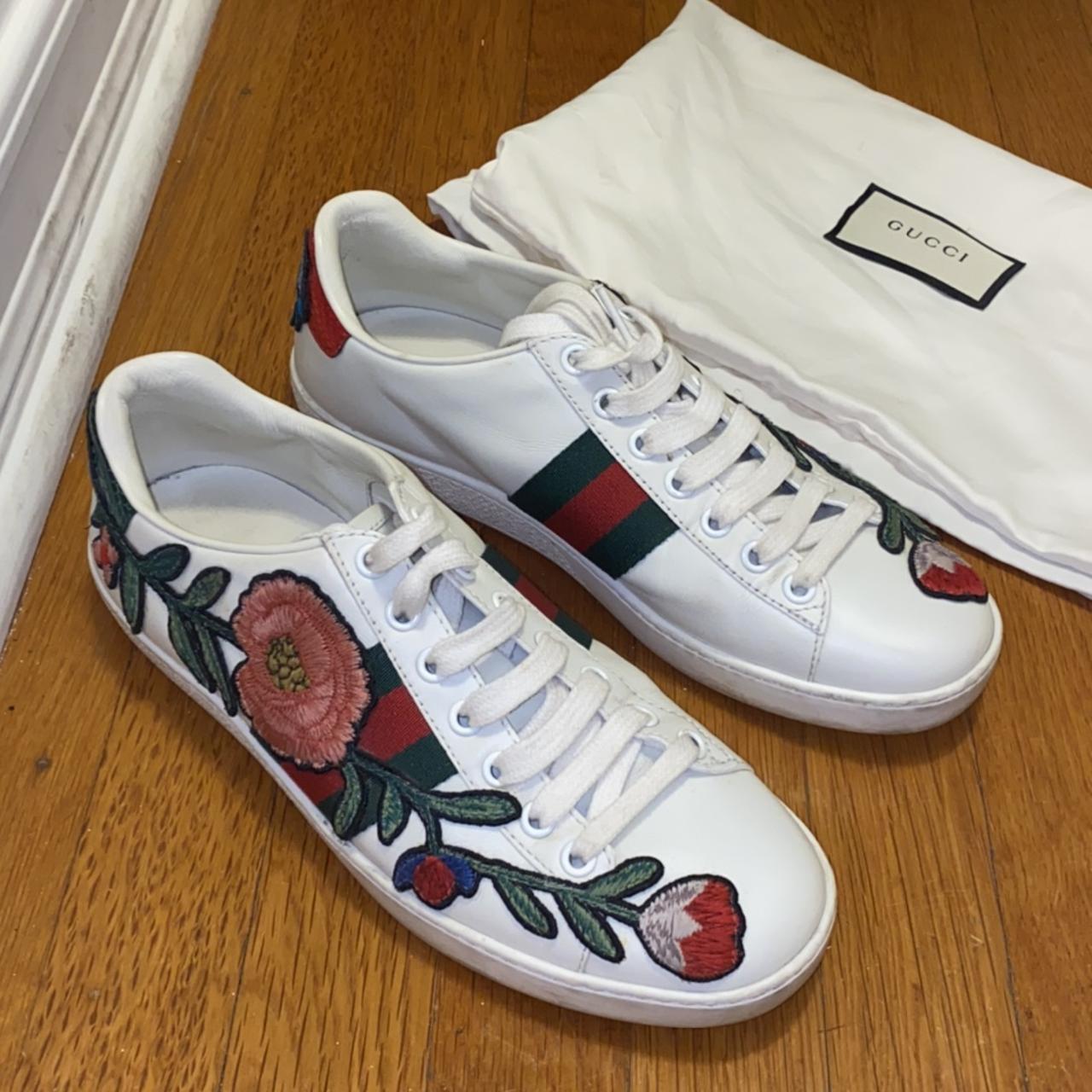 Gucci on sale floral trainers