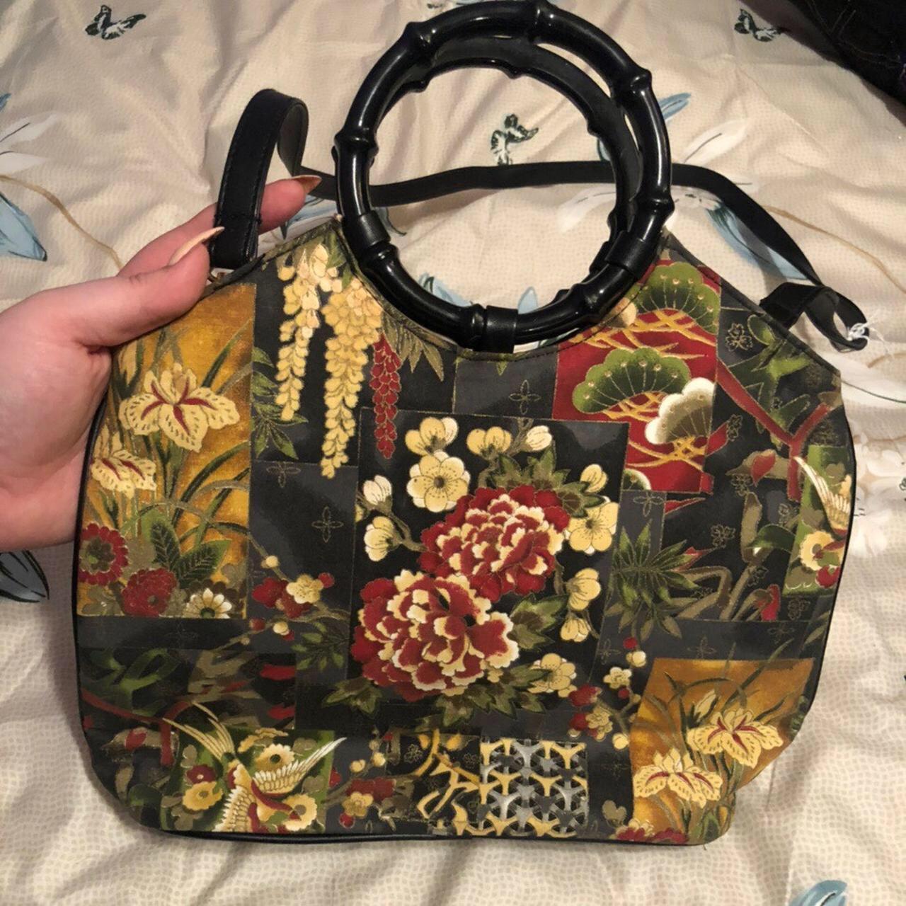 vintage y2k handbag with traditional chinese... - Depop