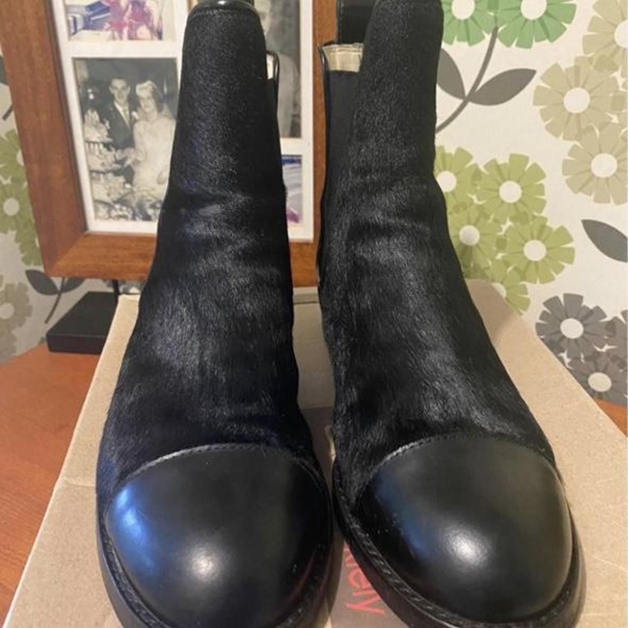 Orla Kiely Daphne Boots In Black Pony Skin And... - Depop