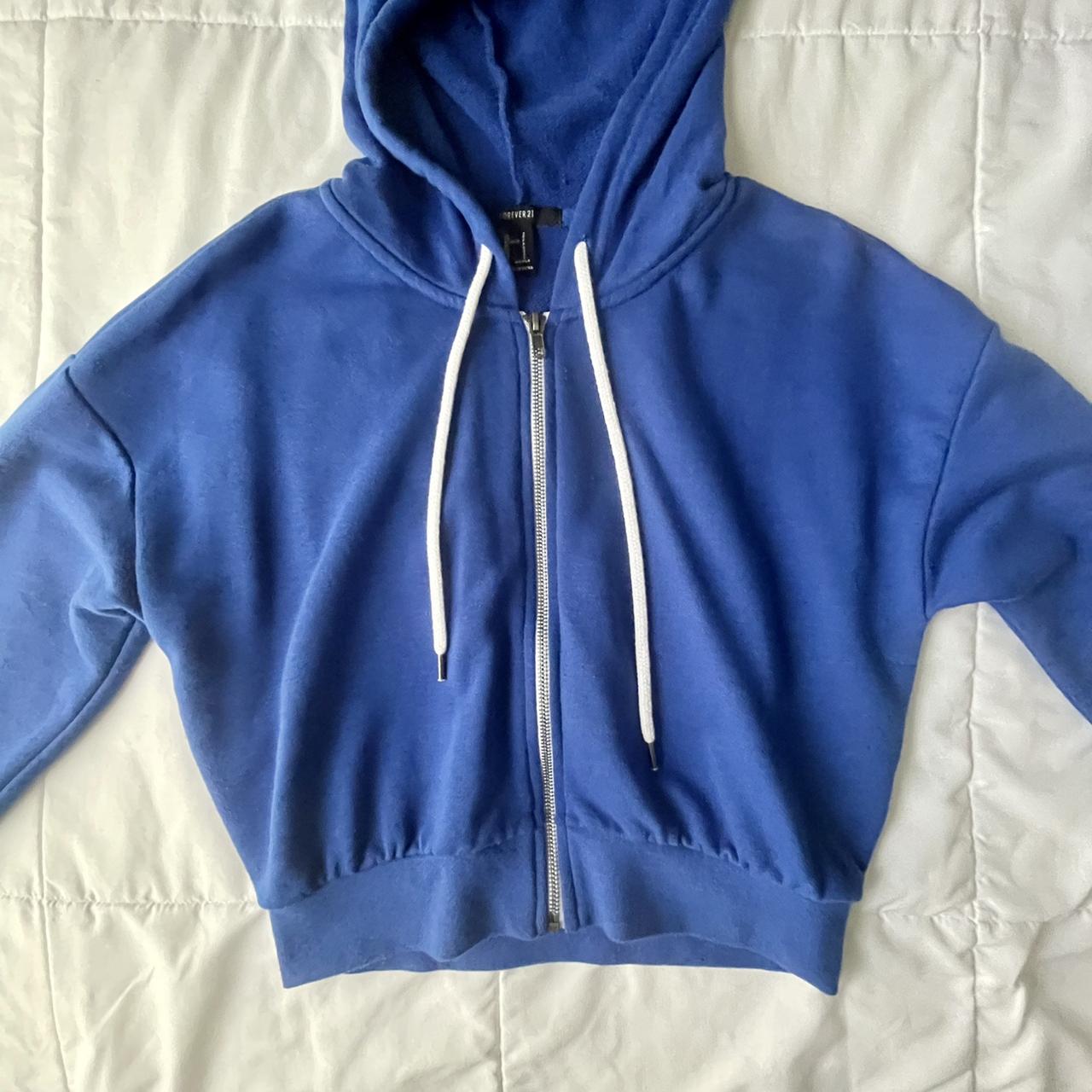 ୨୧ blue zip up hoodie ♡ *:･ﾟ *:･ﾟ perfect... - Depop