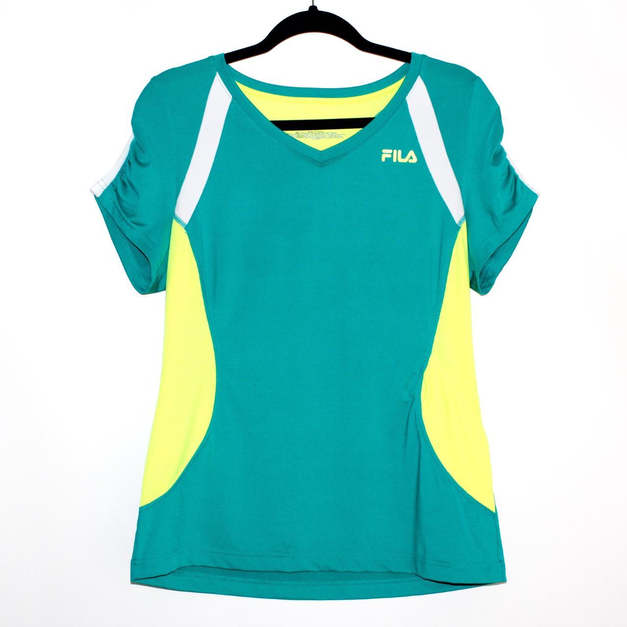 womens yellow fila t shirt