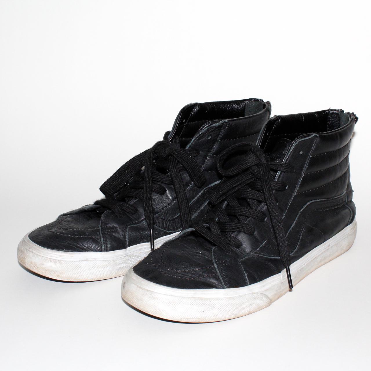 Vans sk8 hi hot sale premium leather black