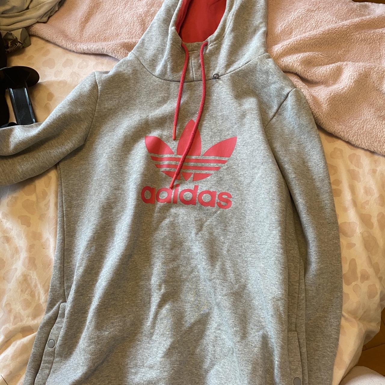 Grey and pink adidas hoodie best sale