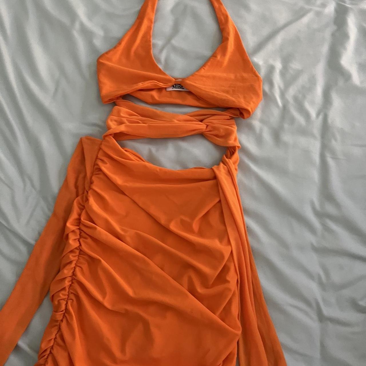 Tiger Mist Bodycon dress in Orange Worn Once Size... Depop