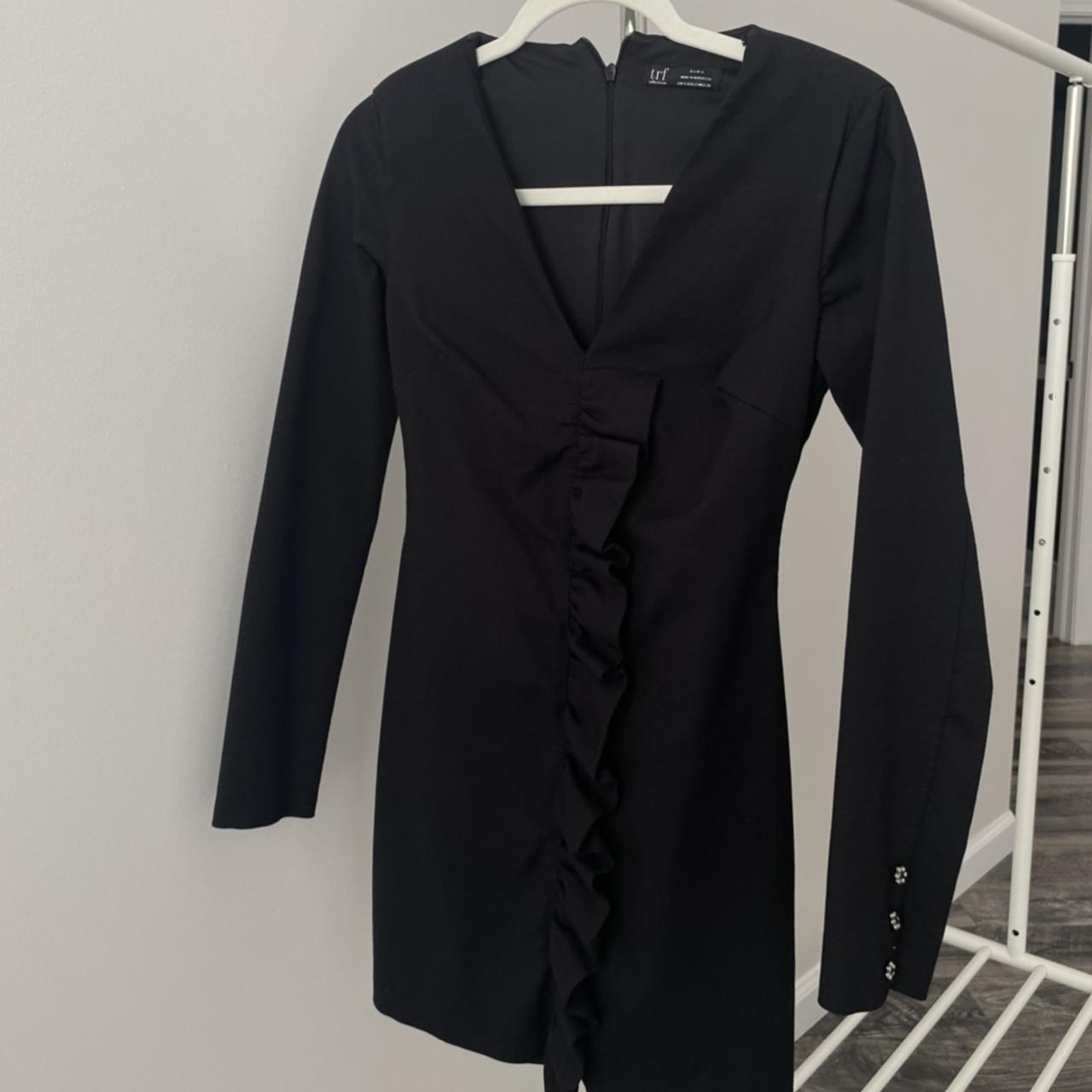 Zara Black Sleeve Dress Size S - Depop