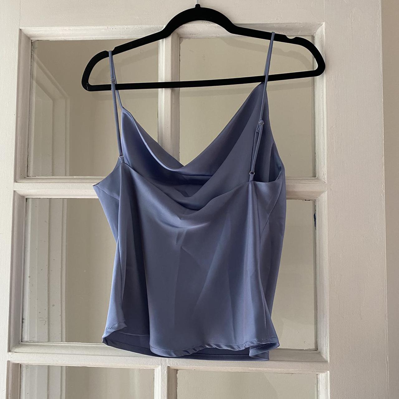 Satin cowl neck top. In excellent condition, worn a... - Depop
