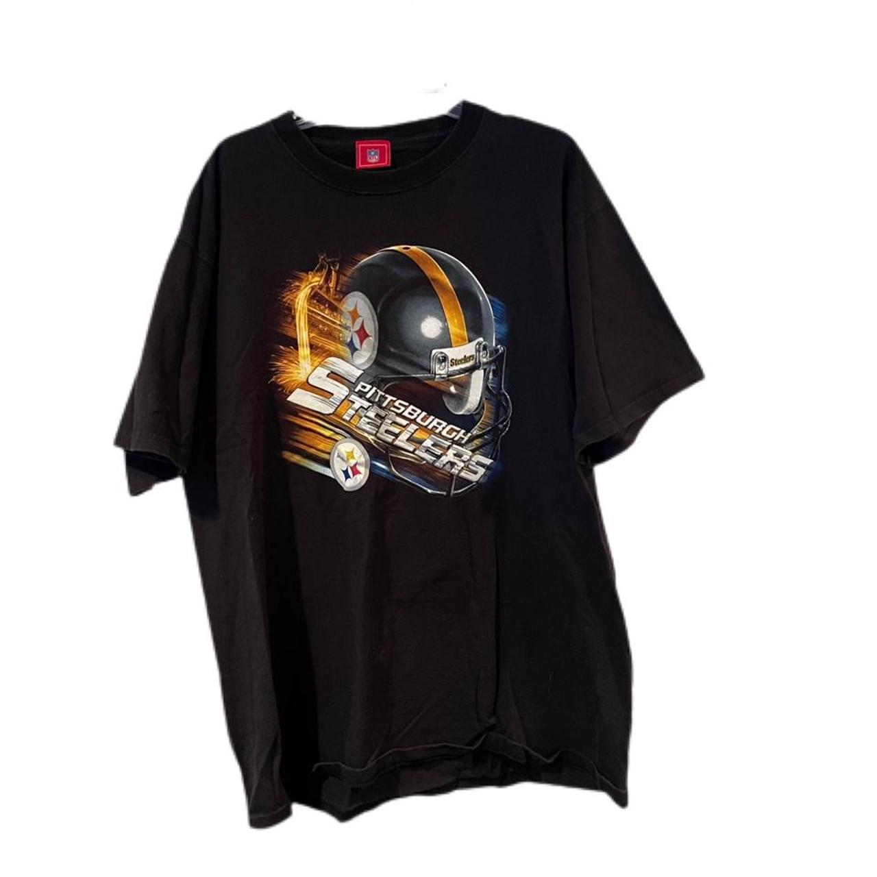 NFL Pittsburgh Steelers Big Logo Helmet T-Shirt (L)