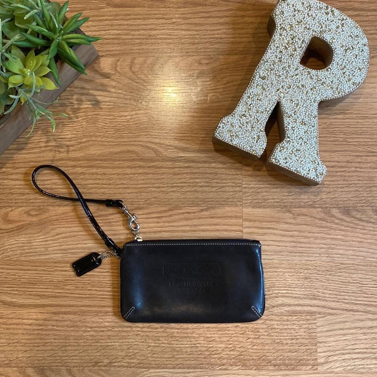 black coach wallet with silver hardware