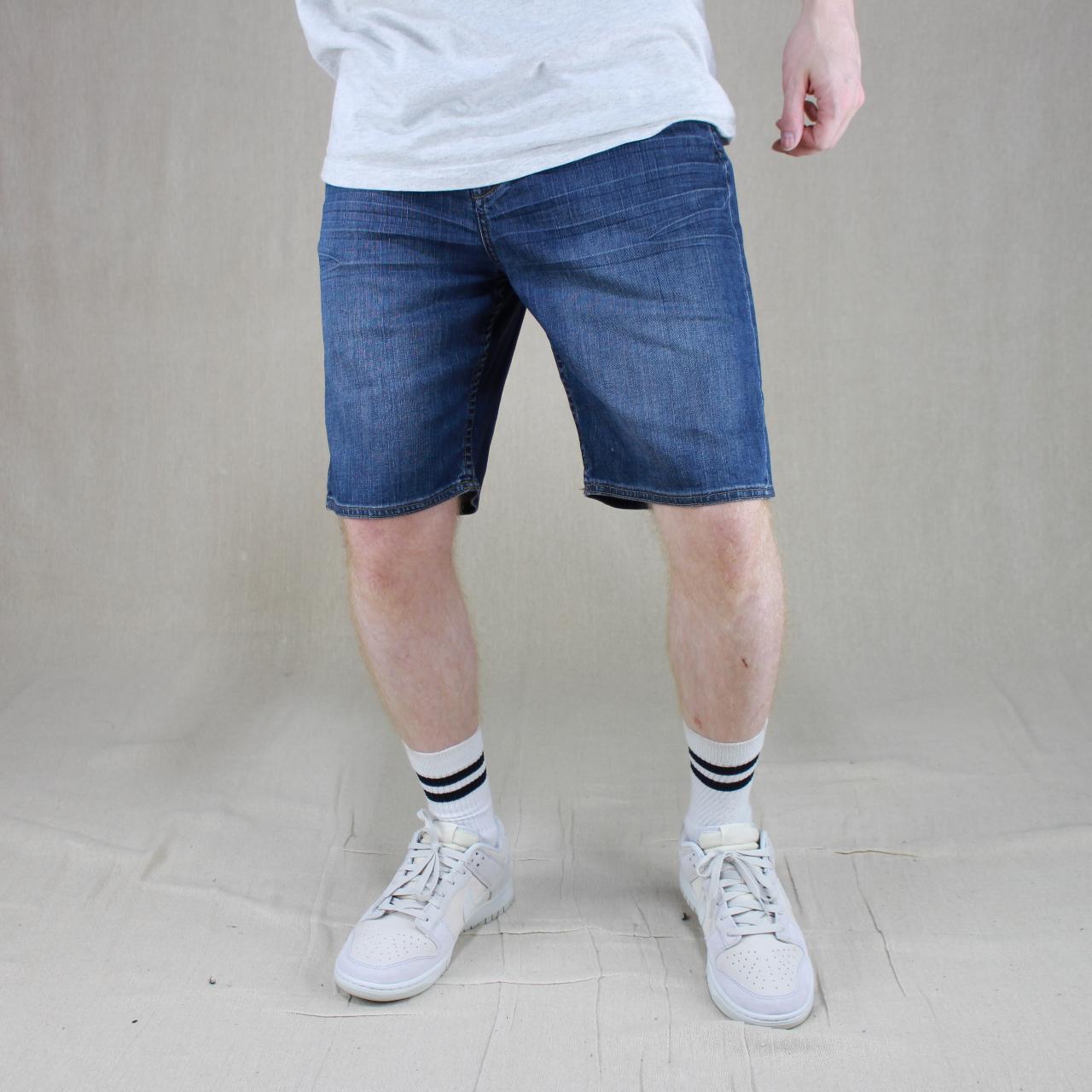 Quiksilver jean shorts Colour faded Blue Size Depop