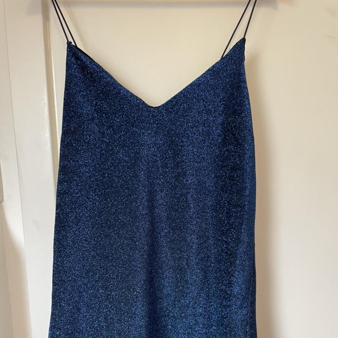 H&M Blue sparkly slip dress 🦋 Pretty party dress... - Depop