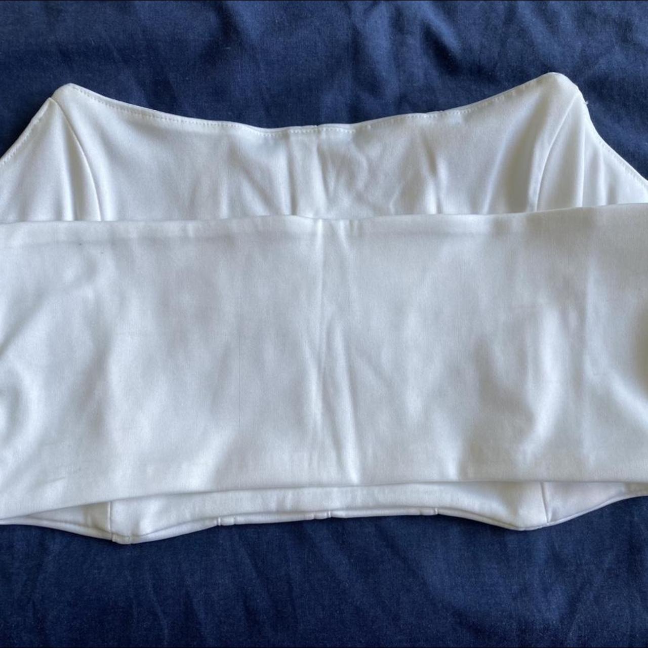 Strapless white crop boob tube from Shein. Never... - Depop