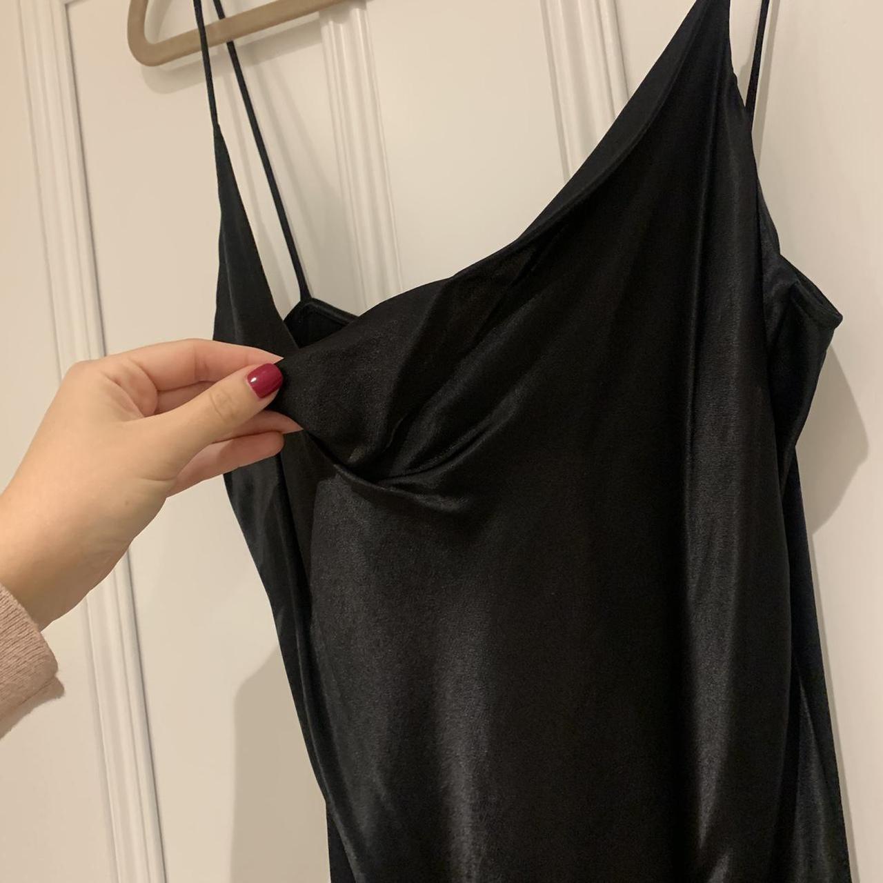 Zara black silky cami top size large. Brand new with... Depop