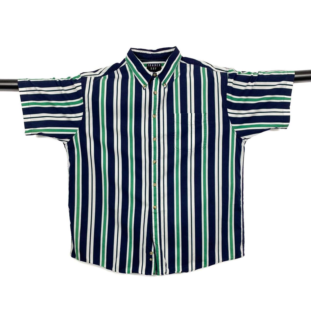 men-s-navy-and-green-shirt-depop