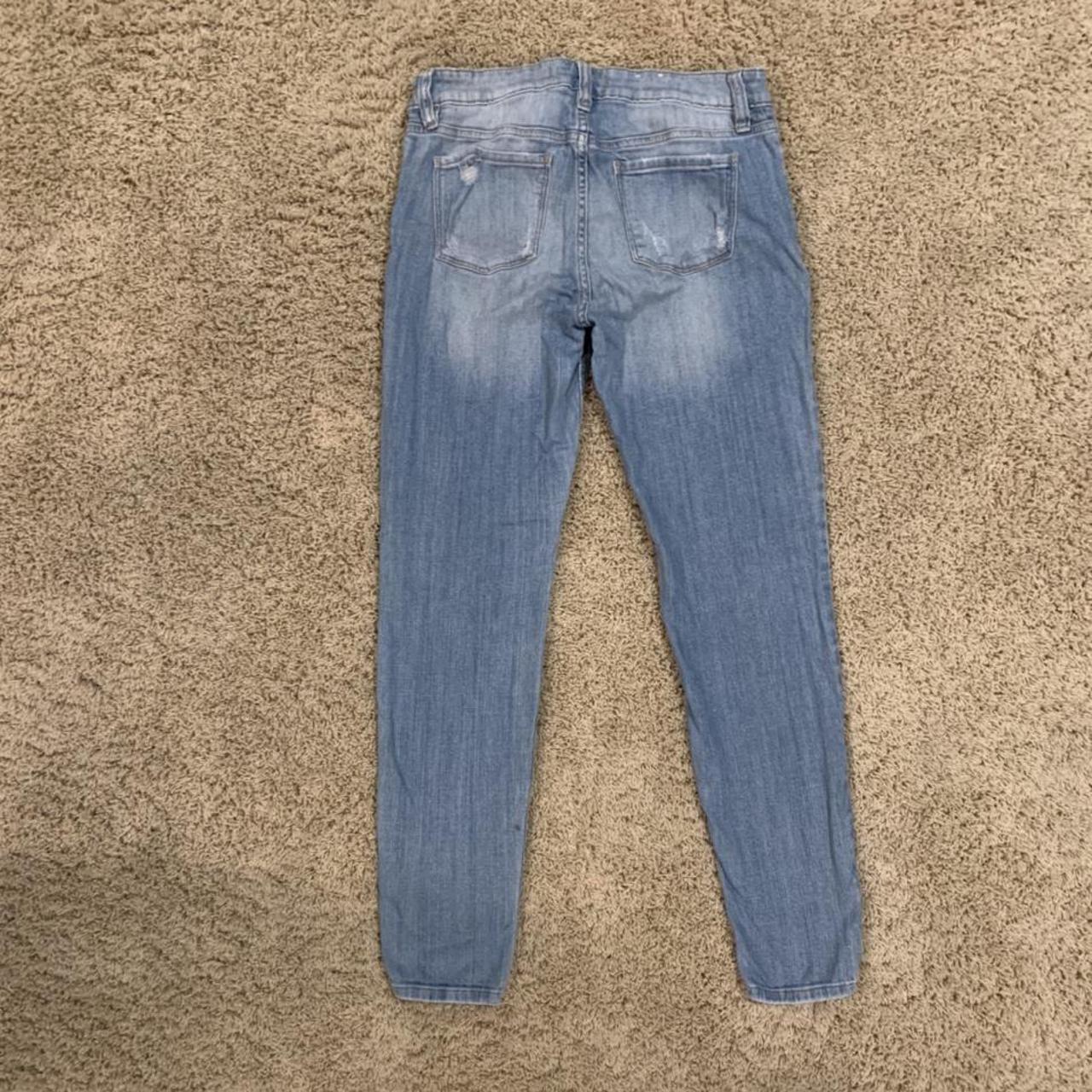 Women's Blue and White Jeans | Depop