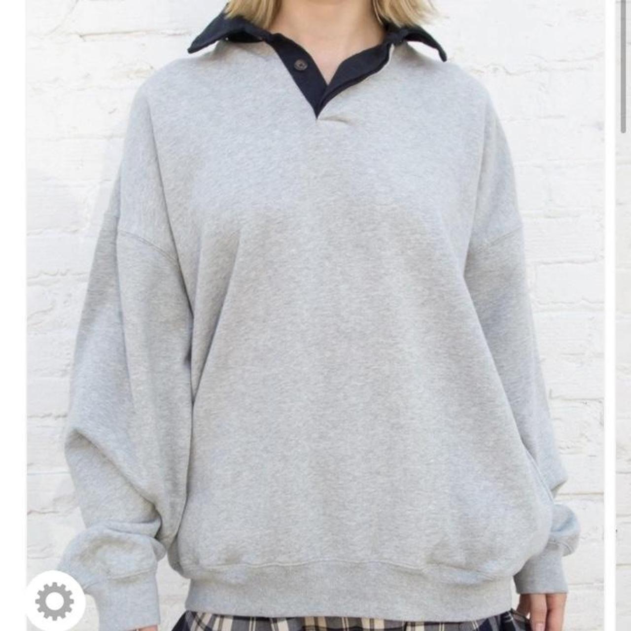 Brandy Melville archer collar sweatshirt oversized... Depop
