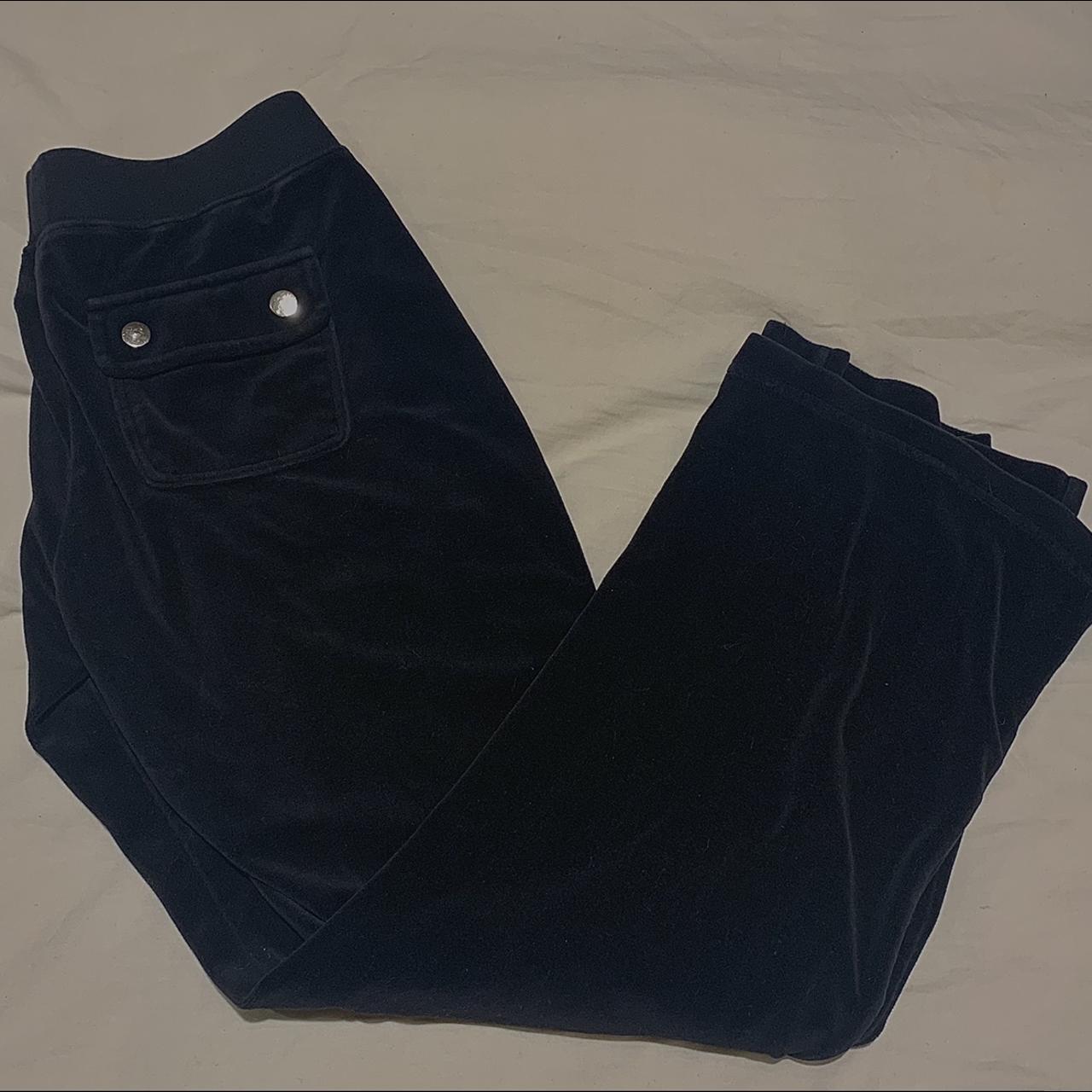 Straight leg black velvet yoga pants