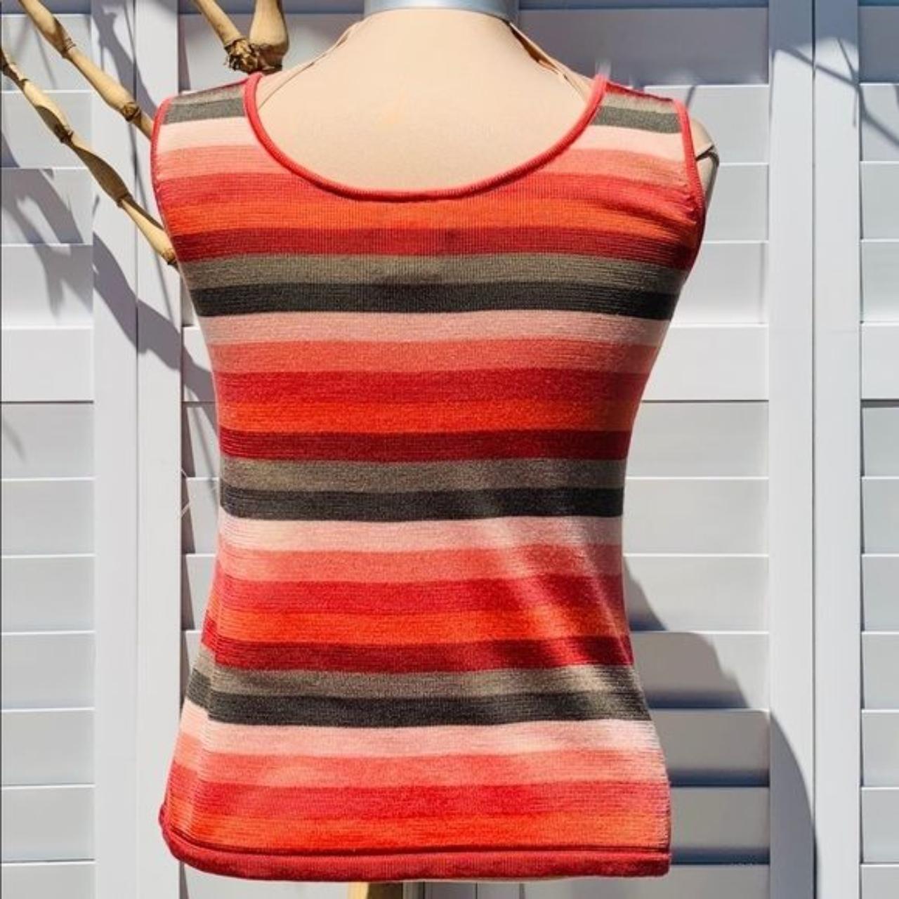 Keeping My Peace Bright Orange Stripe Short Sleeve Knit Top