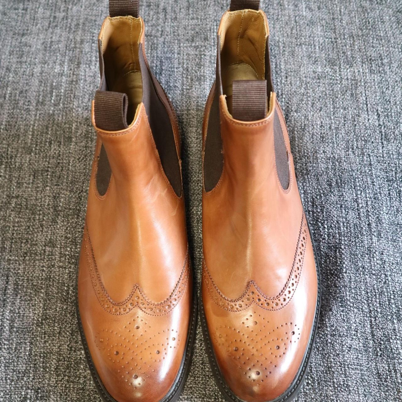 Chapman Moore Brogue Chelsea Boots Tan,