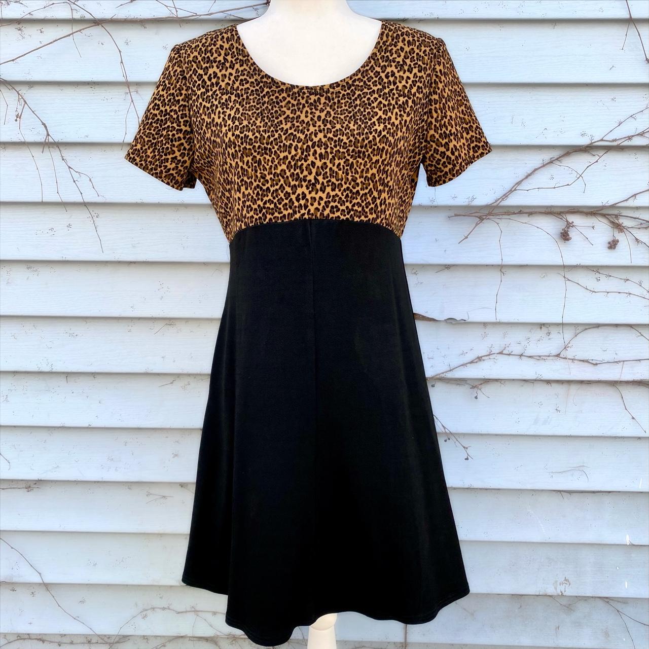 Vintage 90s Animal Print Color Block Mini Dress.... - Depop