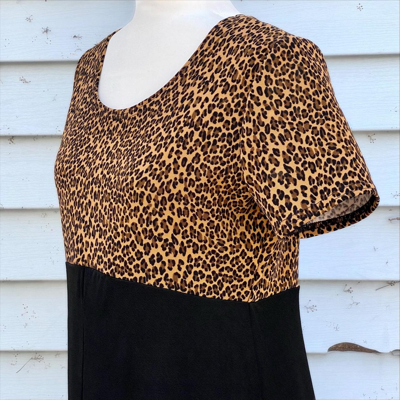 Vintage 90s Animal Print Color Block Mini Dress.... - Depop