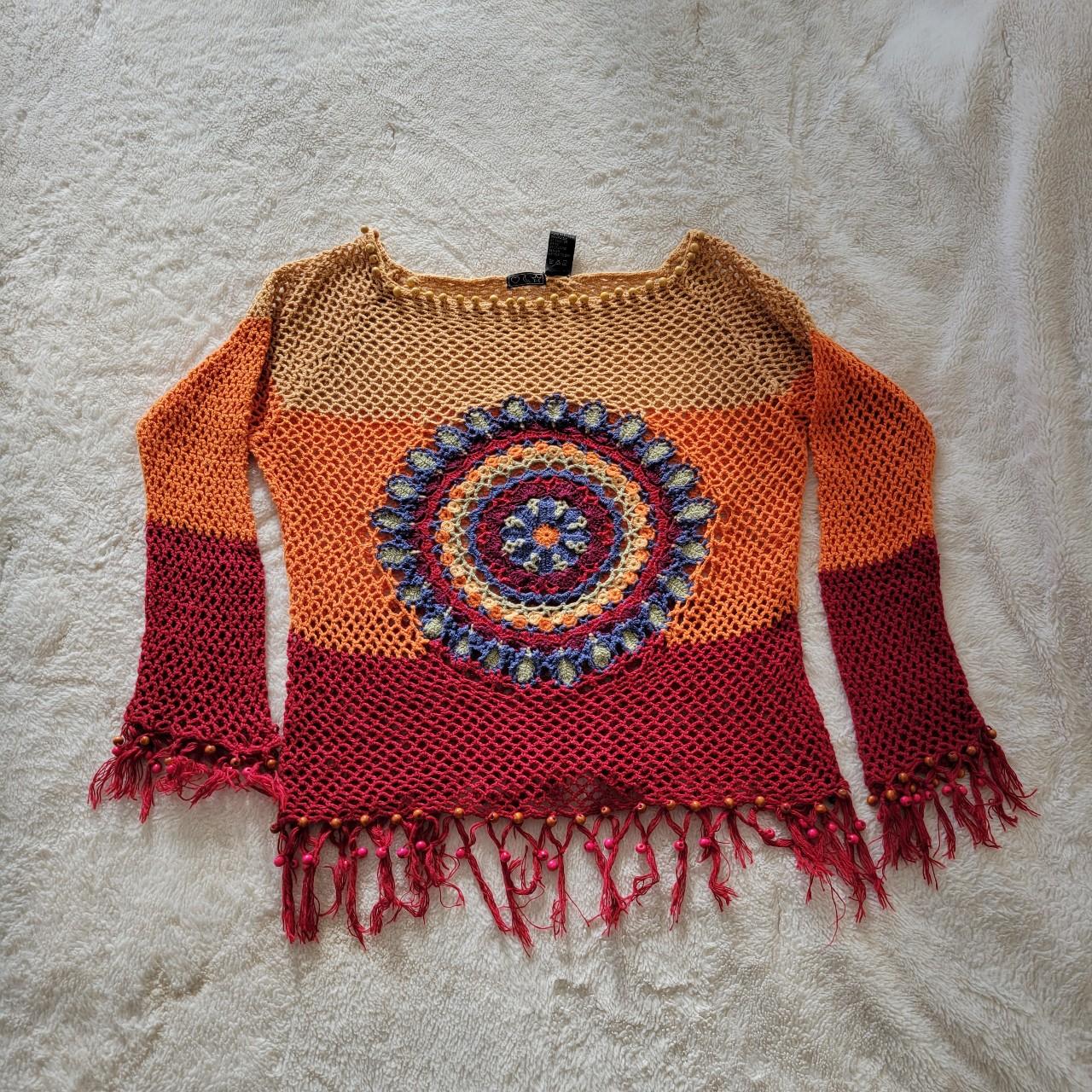 1990-s-vintage-multi-color-crochet-hippie-top-fitz-depop